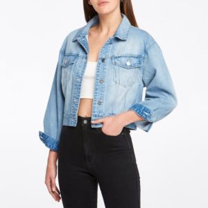 Riders Cindy Cropped Jacket - Acadia Bleach